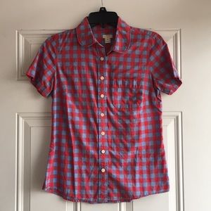 Jcrew short sleeved plaid shirt